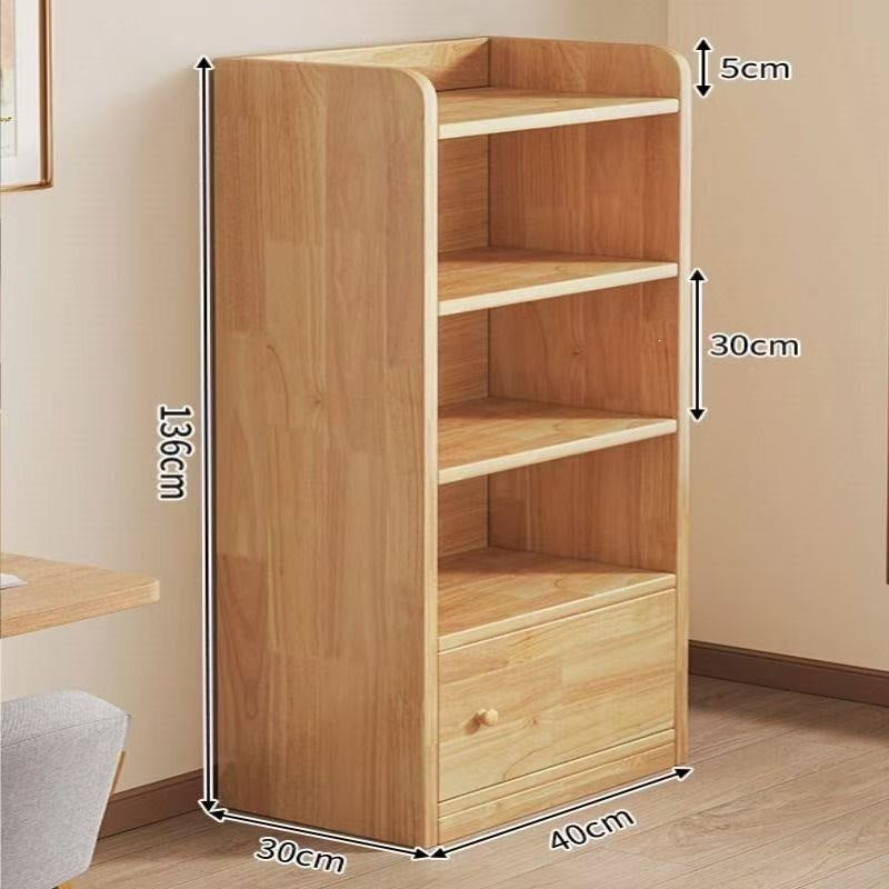 Solid wood bookshelf living room simple floor bookcase student storage rack children's home multi-layer bedroom storage cabinet