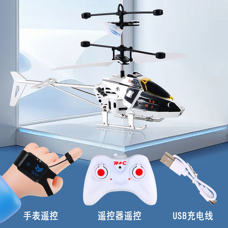 Remote control toy airplane 3.5 channel alloy rc helicopter, durable and crash-resistant with lights - cross-border wholesale