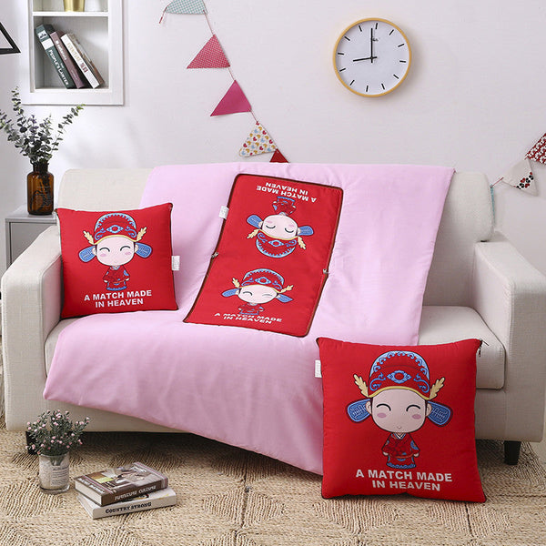 Digital printing throw pillow quilt dual-purpose quilt office lunch break aloe vera cotton two-in-one car cushion