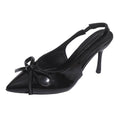Baotou high heels 2025 spring & fallnew arrival pointed toe bowselegant socialite fashion back empty flats for women