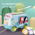 Hand percussion piano infant and child educational toy bus two-in-one eight-tone hand percussion piano rattle instrument boys and girls toys