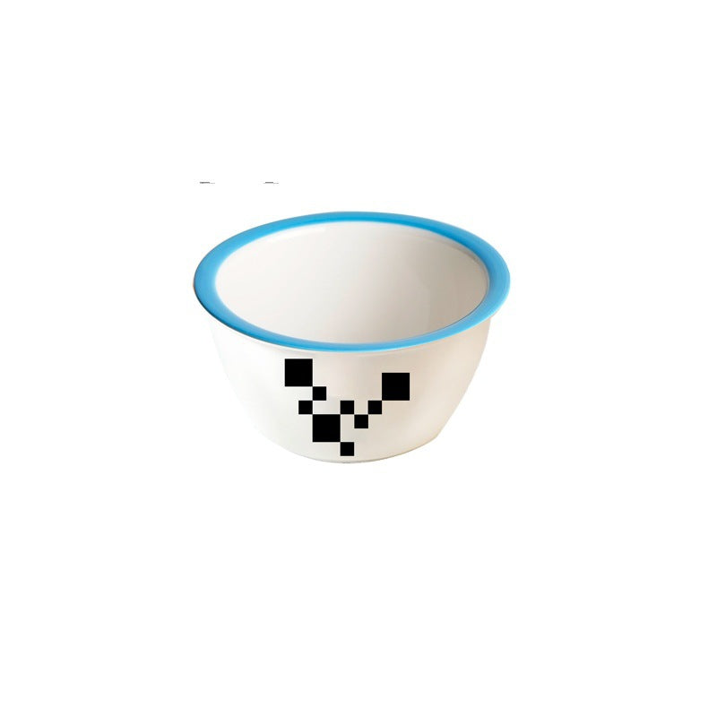 Ins scandinaviancasual style grids geometric fragments creative design color block paint bowl stylish color ceramic bowl