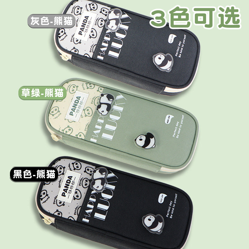 Pencil bag ins wind niche large capacity high value cute pencil case stationery box student canvas  stationery bag