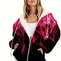 hot-selling plus-size women's zip-up hoodie, new casual long-sleeve hooded sweatshirt jacket, dropshipping available