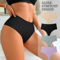 European and american seamless ice silk women's panties high waist invisible solid color briefs ladies comfortable plus size underwear wholesale