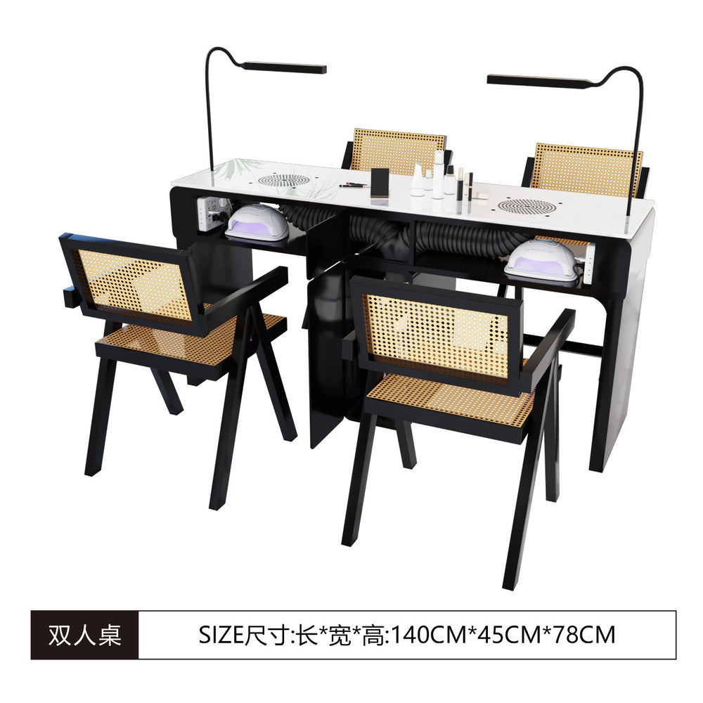 Manufacturer's new casual mesh back chair with marble tabletop single and double multi-functional manicure table table and chair suit