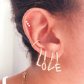 European and american gold-plated micro-paved zircon 26-letter initial pendant earrings - fashionable, unique, high-end, and chic hoop earrings with tassel detail