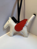 Pony pendant hand-stitched real goatskin angel pegasus keychain platinum bag pendant new arrival creative car pendant