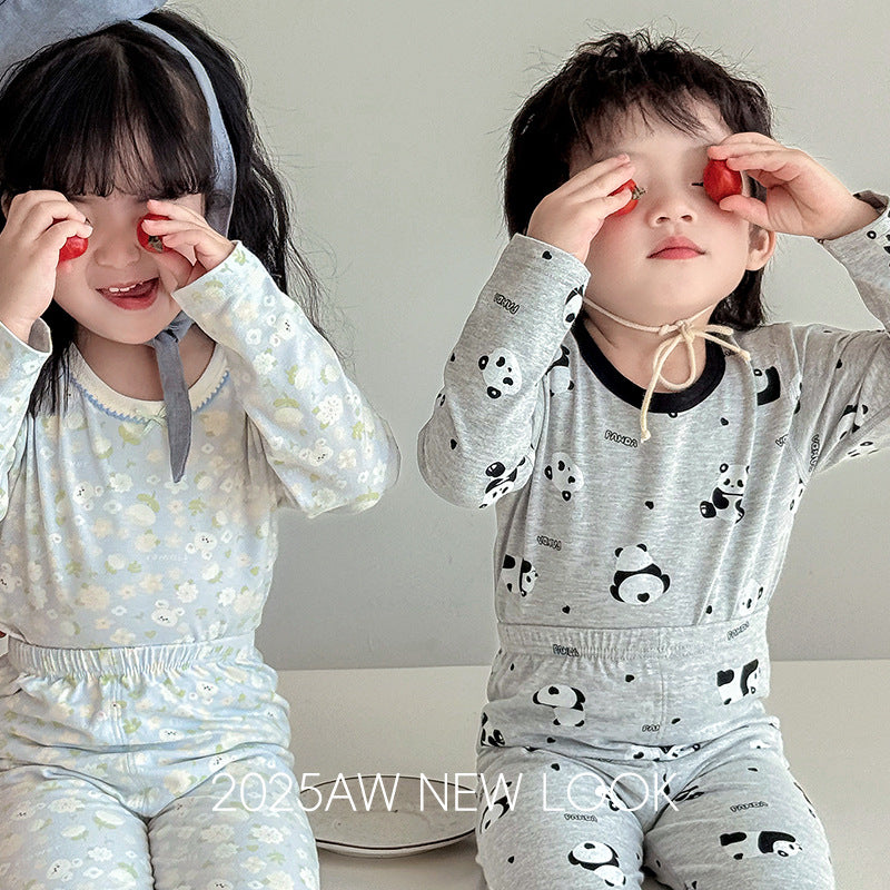 Kidspure cotton autumn clothes autumn trousers intimates xinjiang long-staple cotton new arrivalkidslong sleeves home clothes boys and girls suit