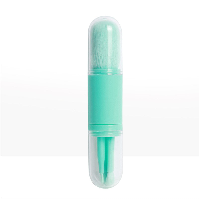 Portable 4-in-1 retractable brush eyeshadow brush makeup master transparent single loose powder brush multifunctional makeup brush