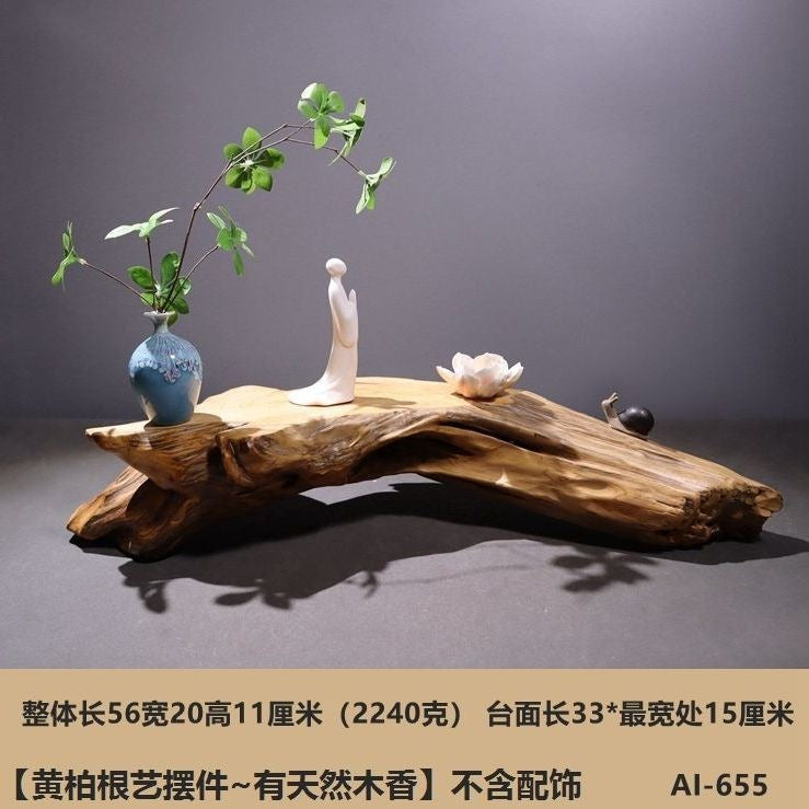 Weathered dead wood ornaments 2 thuja root carving bonsai bottom base tea ceremony tea room tea table dry tea table