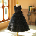 European and american cross-border custom girls' dresses, tutu skirts, little girl's cake skirts, performance costumes, deep v-back with 3d butterfly detail