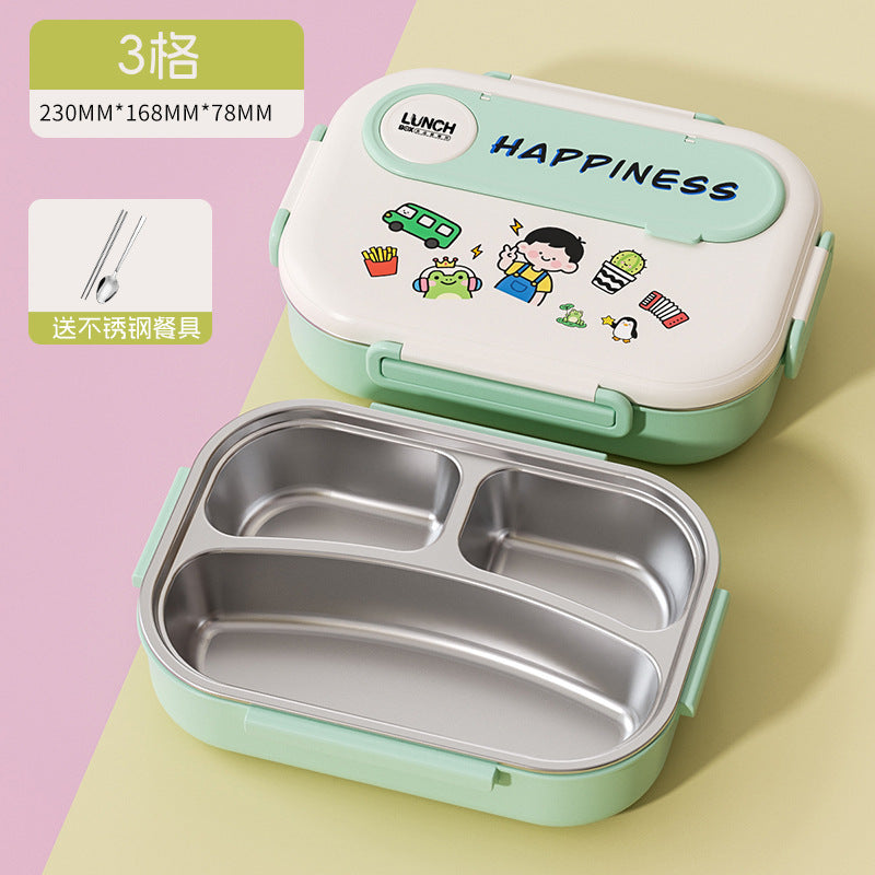 Kids' insulated lunch box - perfect for elementary and middle school students - divided compartment bento box - 304 stainless steel lunch container for boys