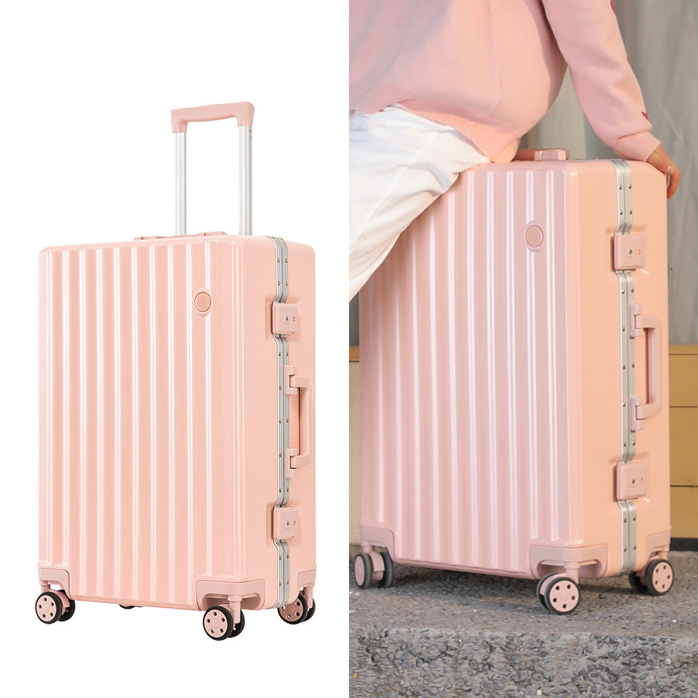 Customized aluminum frame trolley case 20 inch universal wheel suitcase Internet celebrity ins suitcase Female student password box