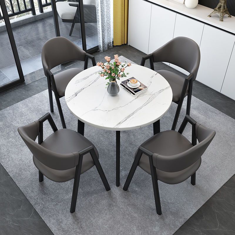 Nordic light luxury negotiation table and chair combination sales department modern casual milk tea shop dining table small apartment round table for home
