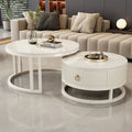 Rock slab coffee table living room for homecasual modern small apartment new arrivalaccessible luxury double-layer telescopic round side table tea table