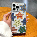 Doodle star polka dot iphone 17 case, apple 16 pro max magnetic shockproof transparent soft case 15
