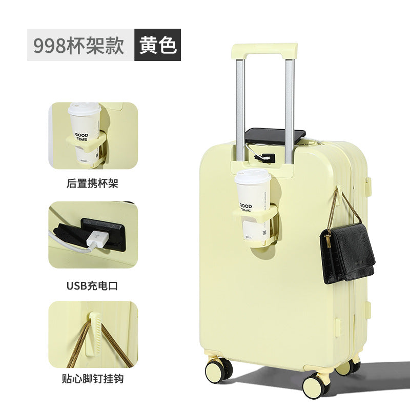 Luggage cup holder Internet celebrity 20 inch 240,000 wheel password case 26 durable and sturdy suitcase trolley case