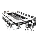 Mobile office desk strip table mechanism with wheels, splicing double educational desk, foldable conference table, training table and chair combination