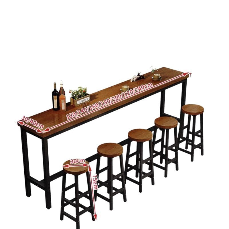 Bar table and chair combination commercial dining table bar milk tea coffee shop long table high table for home narrow table against the wall
