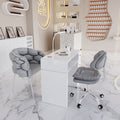 Widened 45cm nail table and chair set - special offer! economical single/double, light luxury, multi-functional, odorless, carbon steel with baked enamel finish