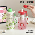Summer new plastic water bottle for girls - stylish straw cup with tea compartment, high temperature resistant, portable kids' plastic cup