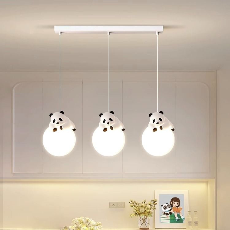 Modern minimalist panda cream style pendant light - three-light luxury dining table, dining room, bedroom cute ambiance pumpkin small pendant lamp