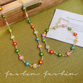 Dopamine-colored daisy necklace for women - trendy, unique design, choker style, versatile and chic