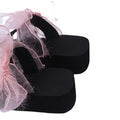 Ready-to-ship wish 2024 summer new european and american style foreign trade bowknot platform flat wide band beach sandals and slippers
