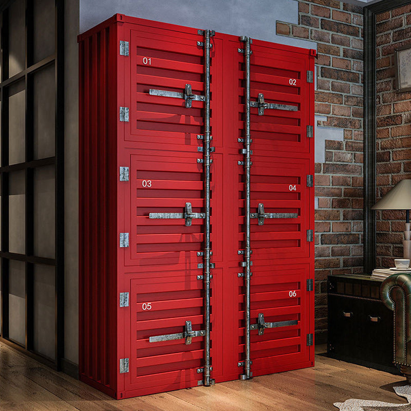 Retro old container bookcase with door locker industrial wind storage cabinet American creative storage display cabinet