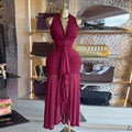 European and american women's clothing  autumn new collection: sweet and fresh tie-neck halter v-neck high-waisted slimming bodycon dress