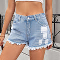 Ranking cross-border  foreign trade women's clothing new arrival   washed hot girl ripped denim shorts hot pants