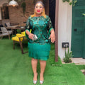 new european and american fashion women's sequin dress african  tassel bodycon skirt plus size