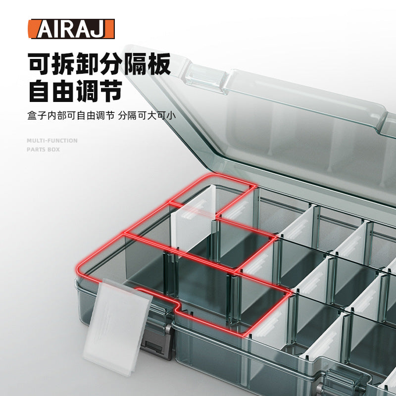Arrizo Parts Box Multi-grid Transparent Plastic Electronic Accessories Lattice Toolbox Small Screw Box Storage Box