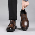 Genuine leather men's dress shoes - business casual, soft sole, soft upper, new formal shoes for work, everyday wear, groom, and wedding