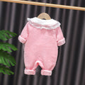 Baby girl's autumn/winter korean style flannel romper - princess style double-layer warm crawling suit for infants