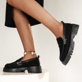 plus size loafers women's spring shoes new arrivaljkflats black british style fashionflats small leather shoes