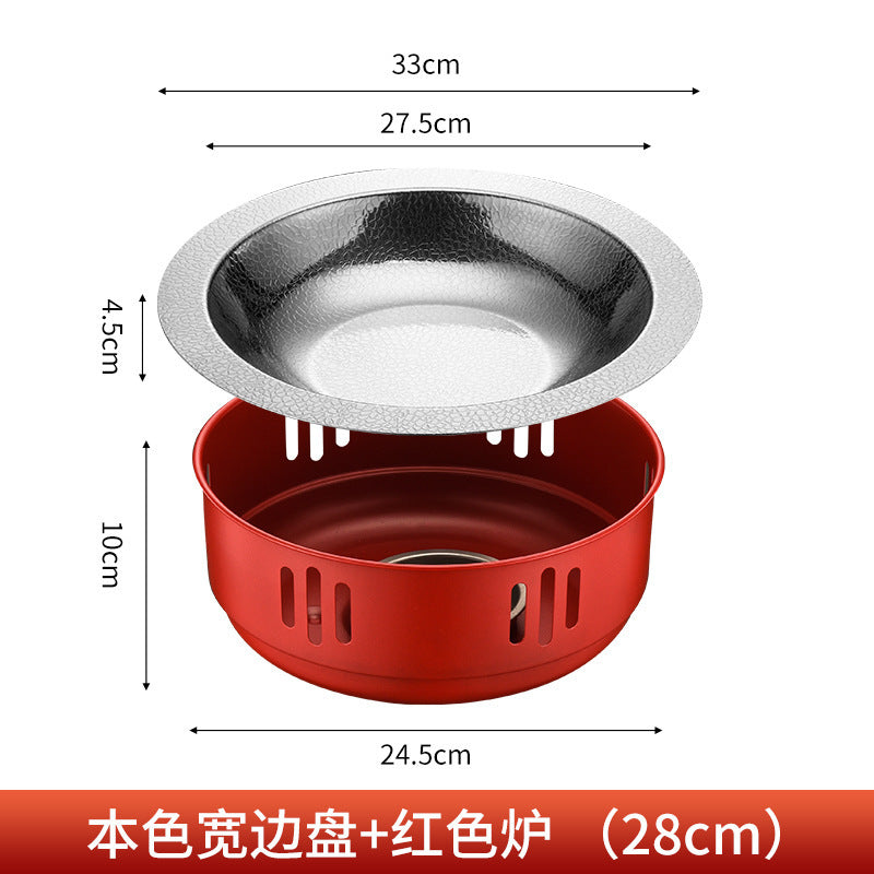 Stainless steel alcohol stove small hot pot seafood dry pot pot set for home alcohol hot pot dry pot heating stove pot