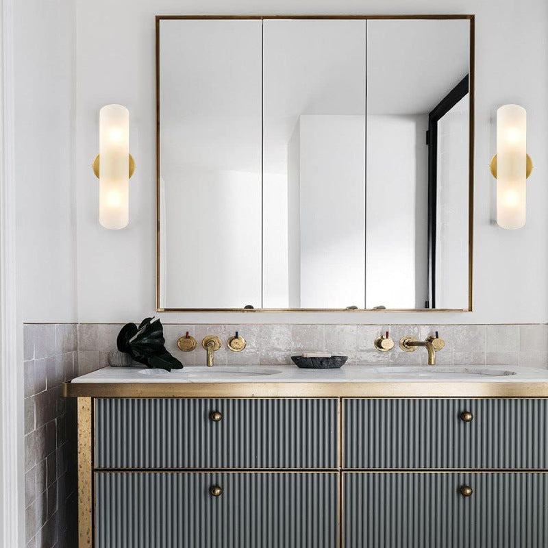 Cross border modern wall lamp bathroom vanity lamp brass wall lamp cylindrical wall lamp lighting for hallway bedroom