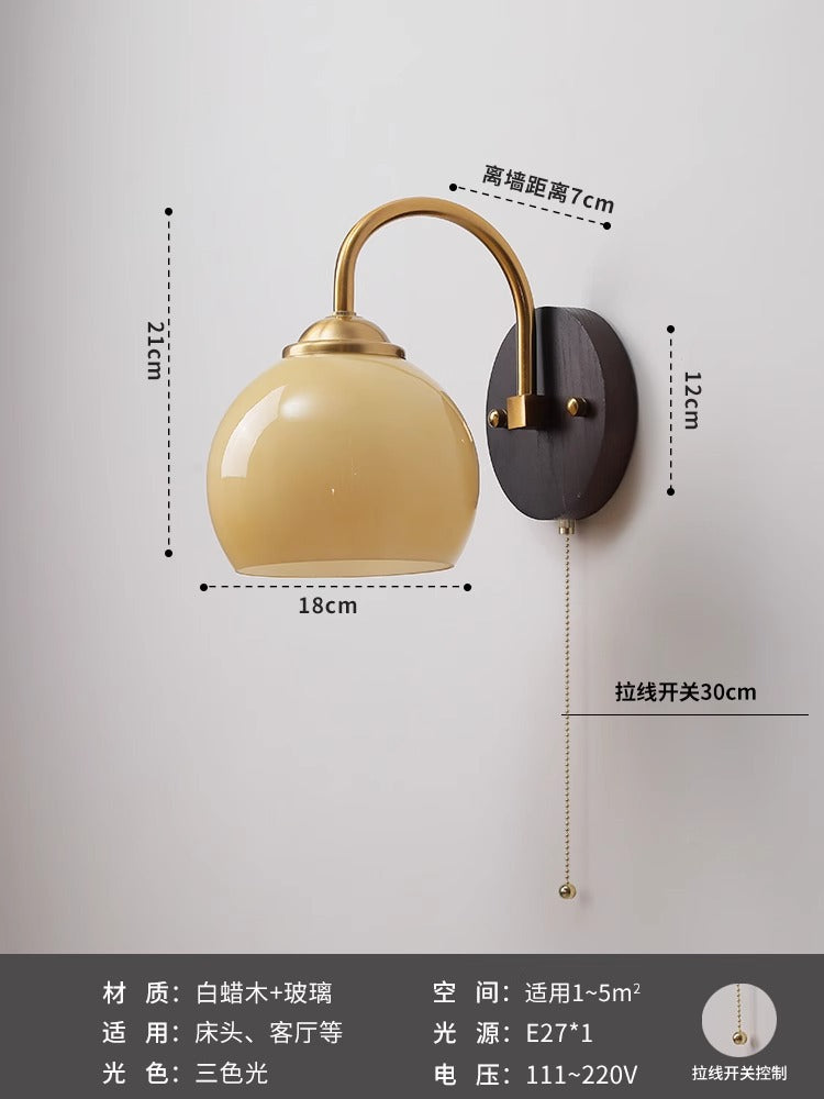 Wabi Sand cream wind antique vintage bedroom bedside wall lamp retro balcony aisle corridor background wall lamp