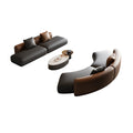 Italian light luxury straight-row curved sofa coffee table hotel lobby seating area large apartment reception sofa table and chair set