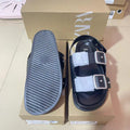 Za2024 autumn new arrivals: women's european & american fashion sandals - black studded flat leather sandals for outdoor wear
