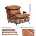 Italian accessible luxury genuine leather casual chair living room sofa chair balcony single chair real leather fabric down soft bag style