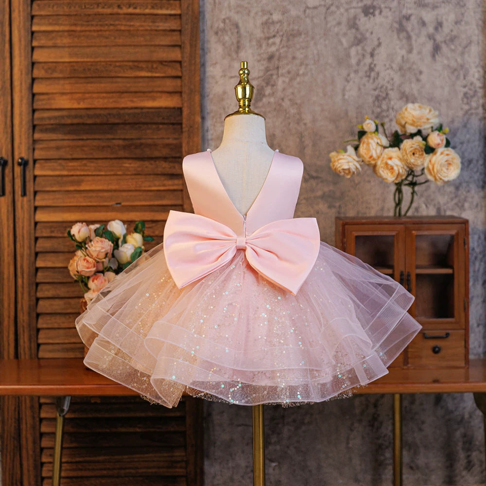 Summer girls' dresses: formal gowns, party dresses, and princess dresses for toddlers and big girls - sleeveless mesh tutu skirts for baby birthdays and special occasions