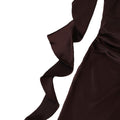 Women's sophisticated satin dress - one-shoulder, flowing ribbon, slimming waist, long formal dress