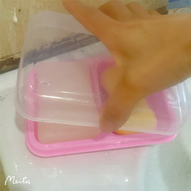 Soap Box Soap Box Household Double Grid with Cover Integrated Double Layer Drain Waterproof Bathroom Creative Soap Box Large