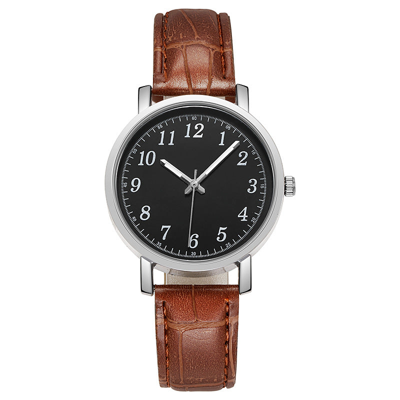 2021 wish cross-border couple's round watch, quartz watch for men and women, student gift, wholesale cross-border hot seller