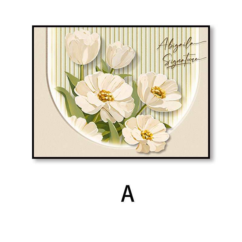 Cream wind meter box decorative painting distribution box flower restaurant cover hanging painting 2024 new non-punching mural
