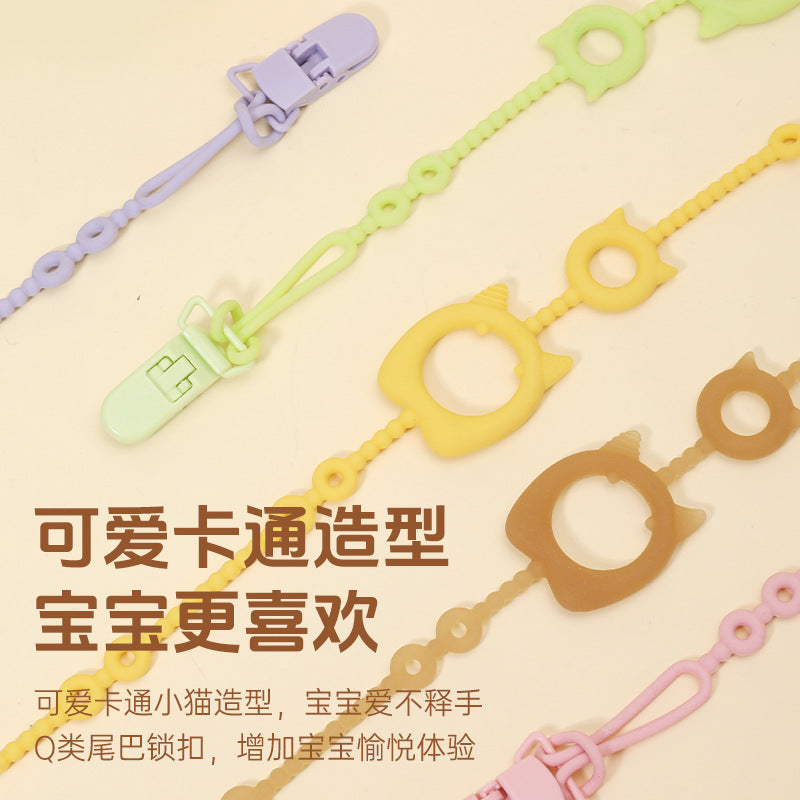 Directly from the manufacturer, infant pacifier silicone chain buckle pacifier chain clip, infant silicone anti-drop chain