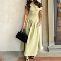 spring new arrivals: women's fashion - hot selling cross-border styles in europe and the us. elegant and chic maxi dress, fashionable high-waisted solid color dress